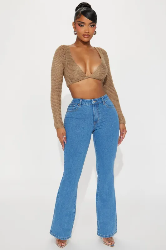 Clocking In Stretch Flare Jeans - Medium Wash sold by Fashion Nova