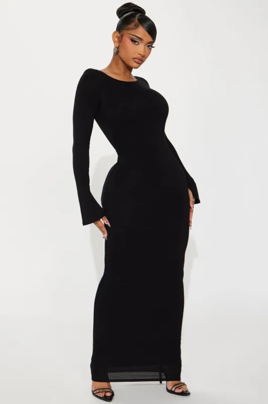 Cami Smooth Double Lined Maxi Dress - Black sold by Fashion Nova