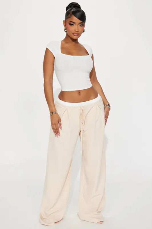 Take My Number Double Waistband Trouser - Stone sold by Fashion Nova