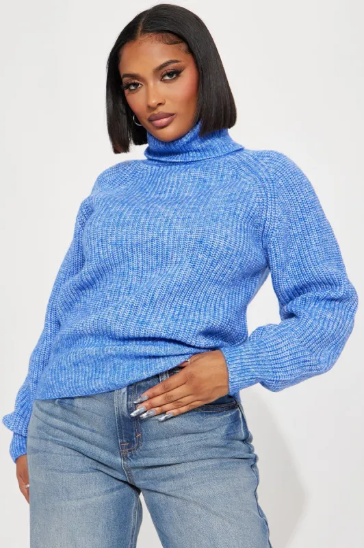 Clover Turtleneck Sweater - Blue sold by Fashion Nova