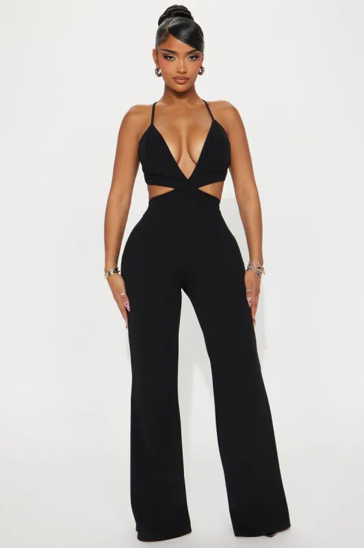 Drop The Pressure Jumpsuit  - Black sold by Fashion Nova