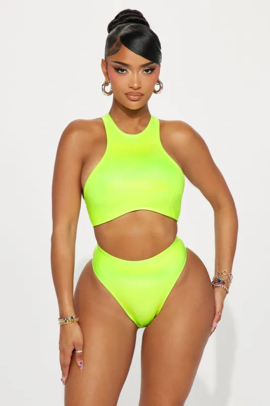 Summer Fever Shimmer Racerback 2 Piece Bikini - Lime sold by Fashion Nova