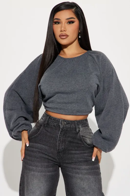 Brunch Hours Top - Charcoal sold by Fashion Nova