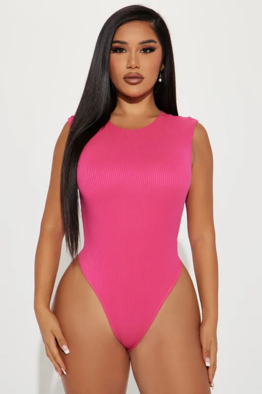 Jayda Ribbed Bodysuit - Fuchsia sold by Fashion Nova