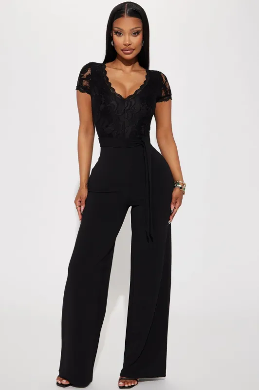 All My Time Jumpsuit - Black sold by Fashion Nova