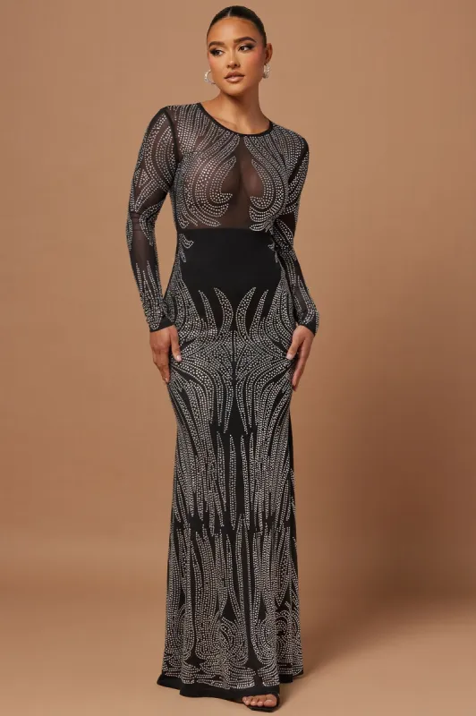 Jennifer Embellished Gown - Black sold by Fashion Nova