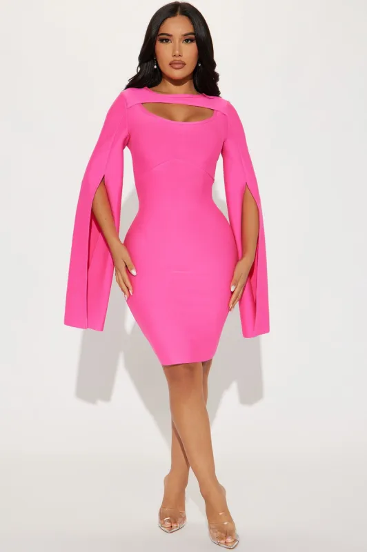 Hong Kong Bandage Midi Dress - Pink sold by Fashion Nova