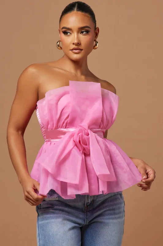 Aimee Bow Top - Pink sold by Fashion Nova