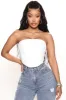Allegra Faux Leather Corset Top - White sold by Fashion Nova