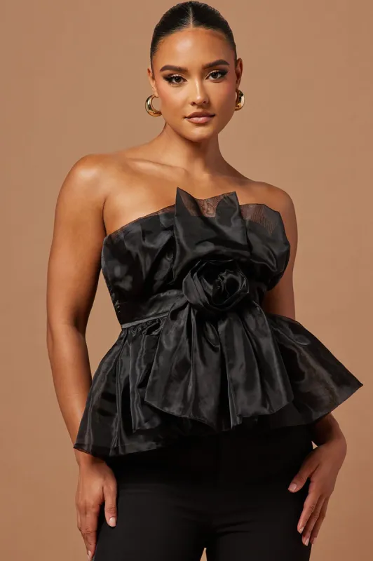 Aimee Bow Top - Black sold by Fashion Nova