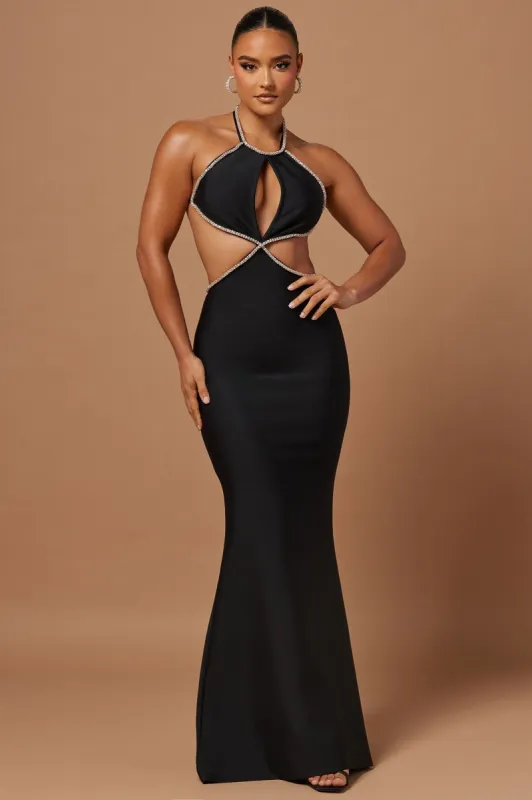 Vivica Embellished Maxi Dress - Black sold by Fashion Nova