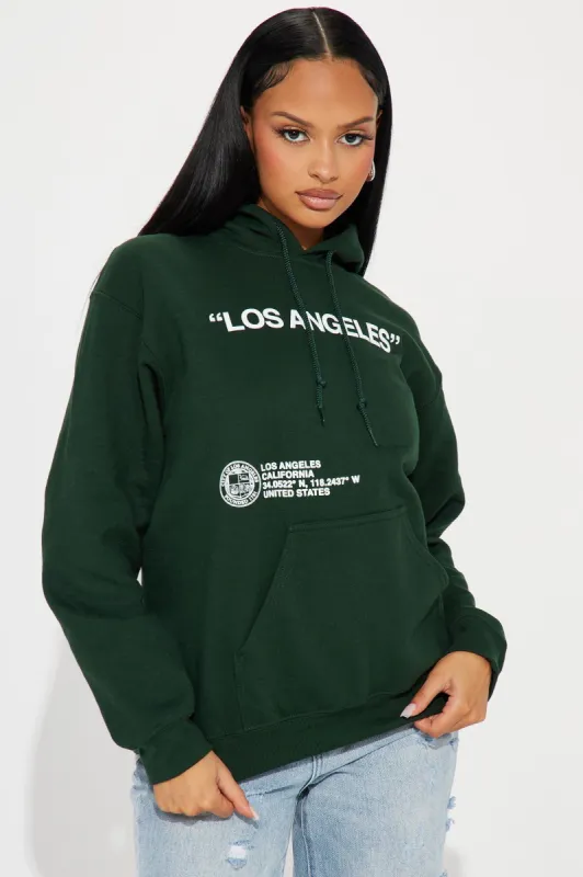 Destination Los Angeles Hoodie - Hunter sold by Fashion Nova