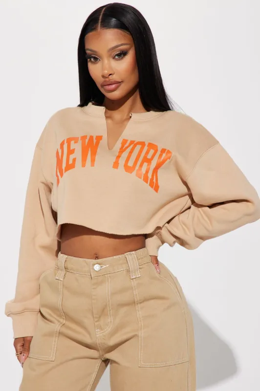 Nothing Like Me New York Sweatshirt - Taupe made by Fashion Nova
