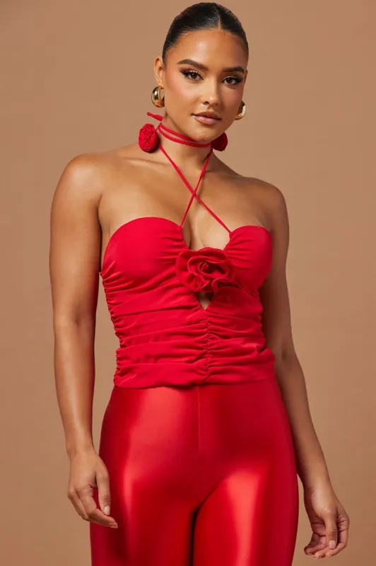 Rayla Rose Ruched Mini Top - Red sold by Fashion Nova