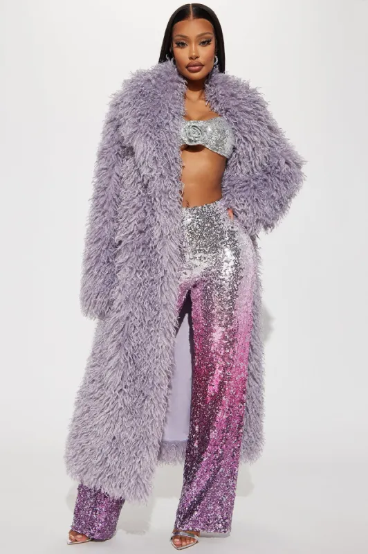 Feelin' Extra Faux Fur Coat - Lavender sold by Fashion Nova