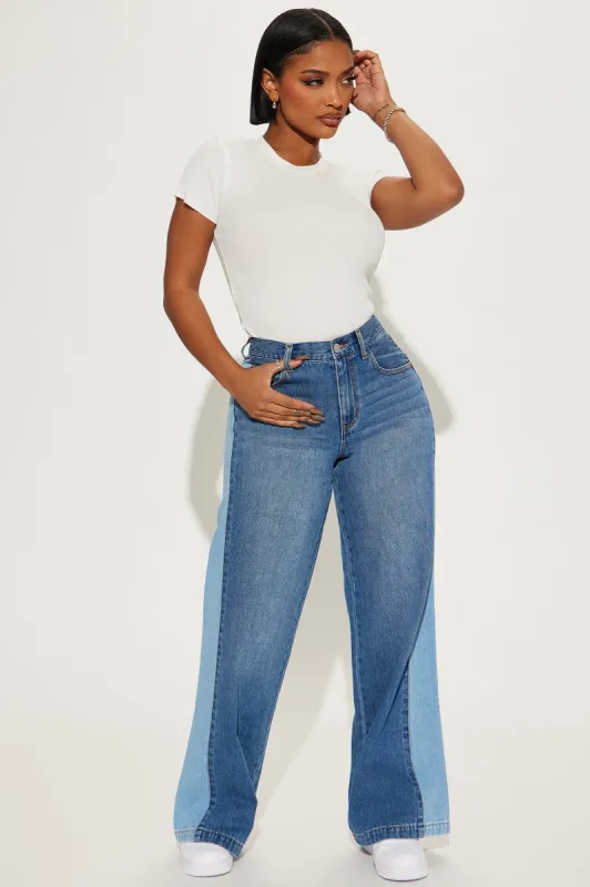 Double Down Wide Leg Jeans - Medium Wash sold by Fashion Nova