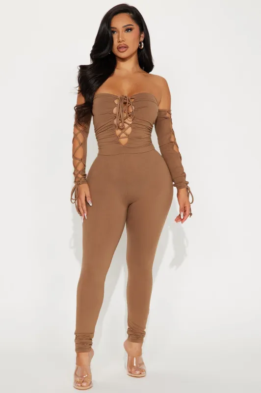 Yours At Midnight Jumpsuit - Mocha sold by Fashion Nova