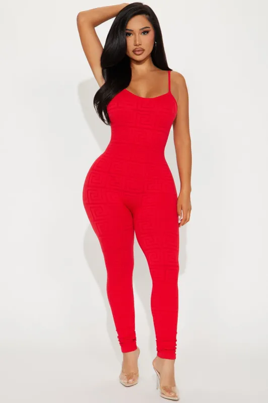 Luca Seamless Jumpsuit - Red sold by Fashion Nova