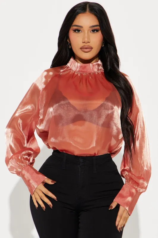 Life Of The Party Blouse Top - Rust sold by Fashion Nova