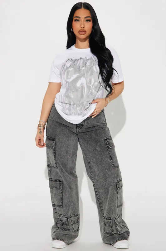 Resilience Chrome Graphic Tee - White sold by Fashion Nova