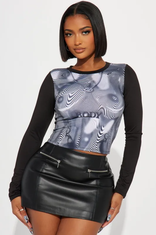 Body Illusion Long Sleeve Top - Black sold by Fashion Nova