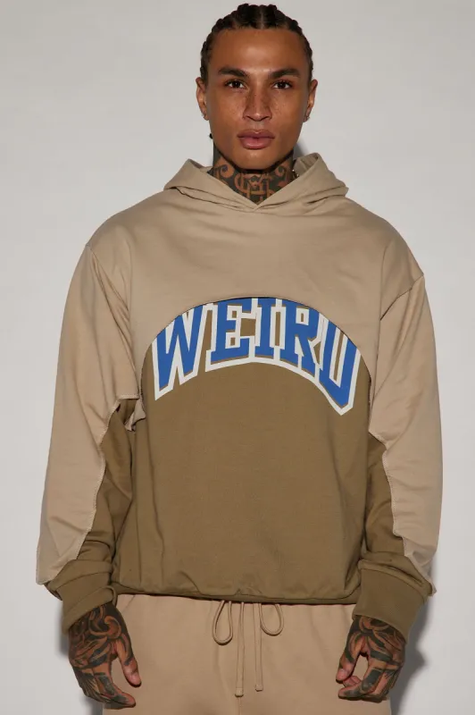 Weird Hoodie - Taupe/combo sold by Fashion Nova