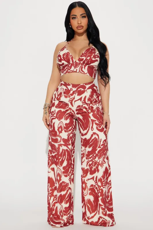 Sweet Paradise Pant Set - Red/combo sold by Fashion Nova
