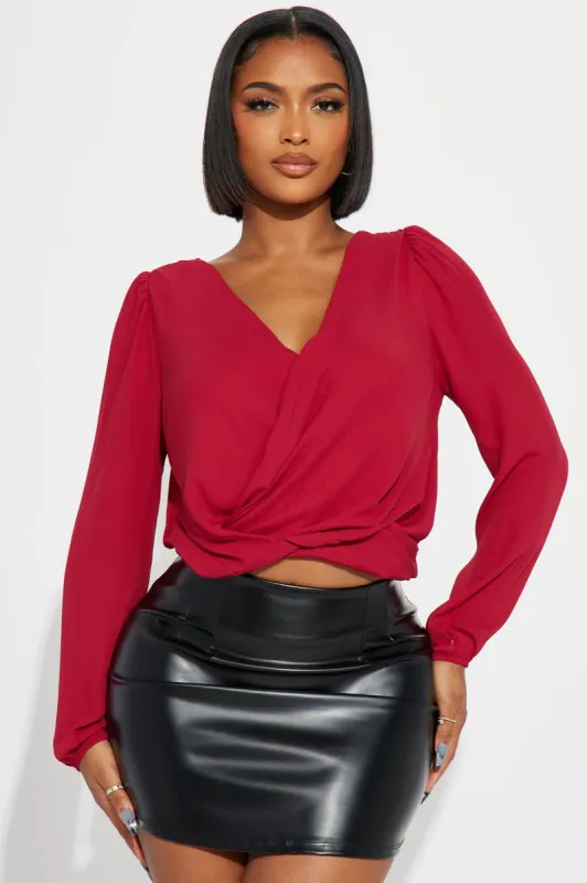Lydia Blouse Top - Red sold by Fashion Nova