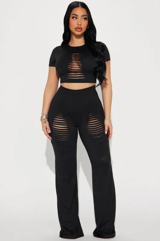 Naughty Girl Pant Set - Black sold by Fashion Nova