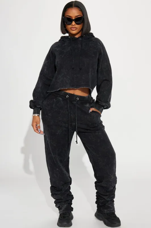 My Time Mineral Wash Jogger Set - Charcoal sold by Fashion Nova