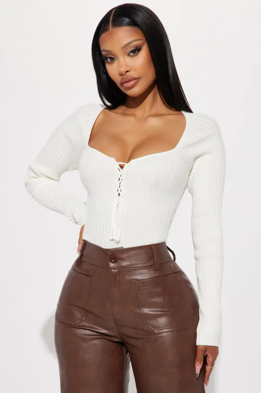Cuteness Overload Sweater Top - White sold by Fashion Nova