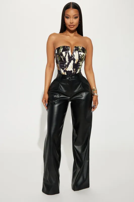 Nia Faux Leather Trouser  - Black made by Fashion Nova