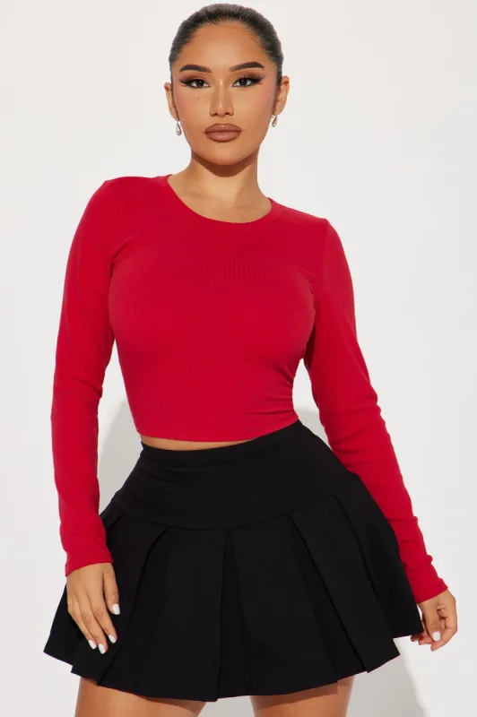 Aria Ribbed Top - Red sold by Fashion Nova