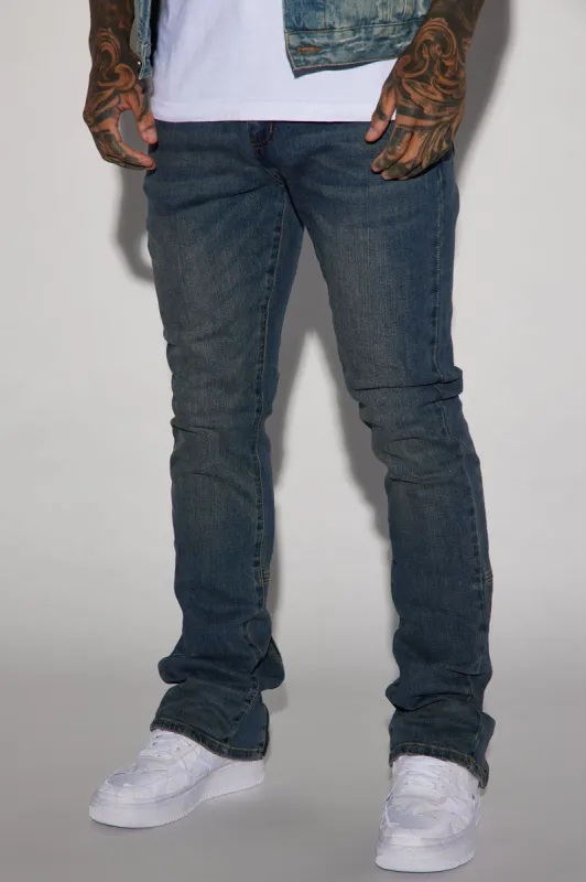 Drop Top Convertible Stacked Skinny Jeans - Vintage Blue Wash sold by Fashion Nova