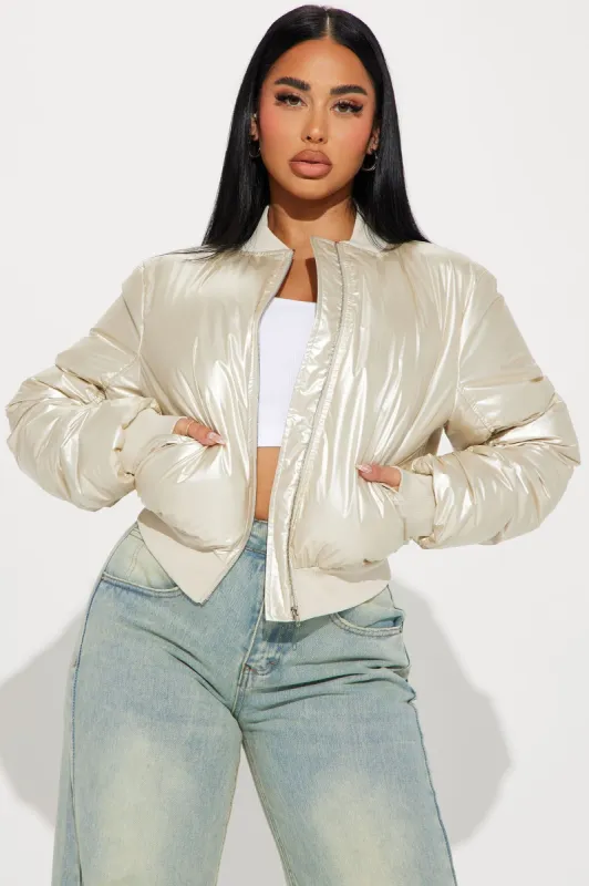 Tap Out Puffer Jacket - Cream sold by Fashion Nova