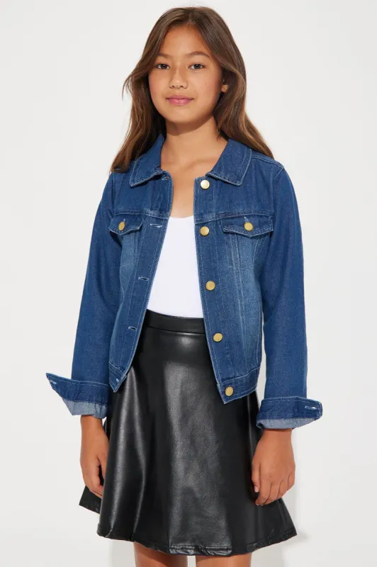 Mini Queen Like Mom Denim Jacket - Medium Wash sold by Fashion Nova