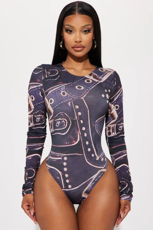 Tied Up Long Sleeve Bodysuit - Black sold by Fashion Nova