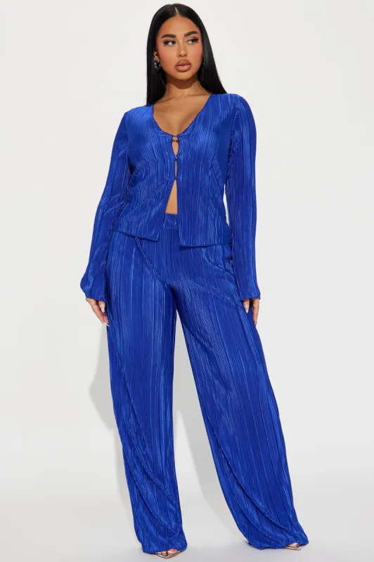 Tahlia Plisse Pant Set - CobaltBlue sold by Fashion Nova