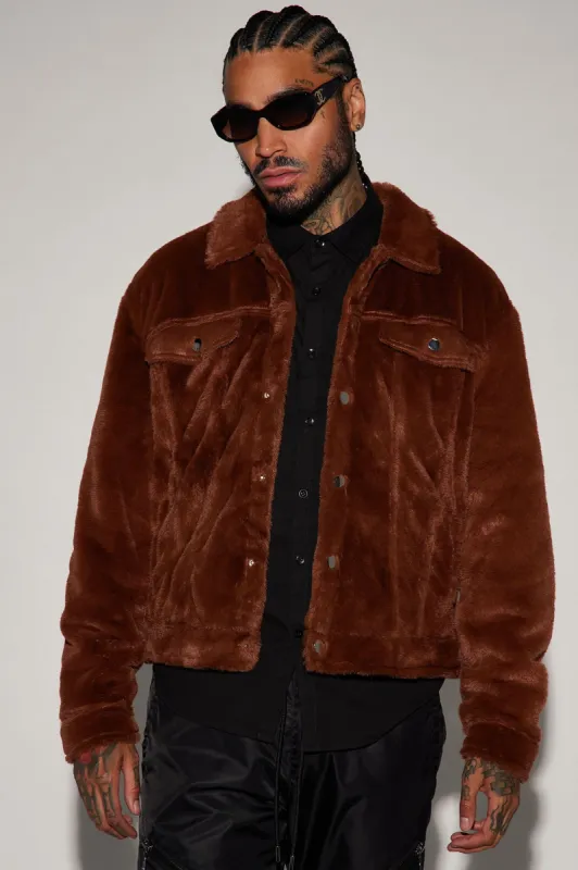 Hey Ma Fur Trucker Jacket - Brown sold by Fashion Nova