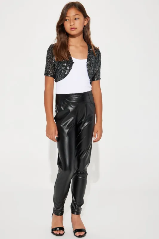 Mini Wide Waistband PU Legging - Black sold by Fashion Nova