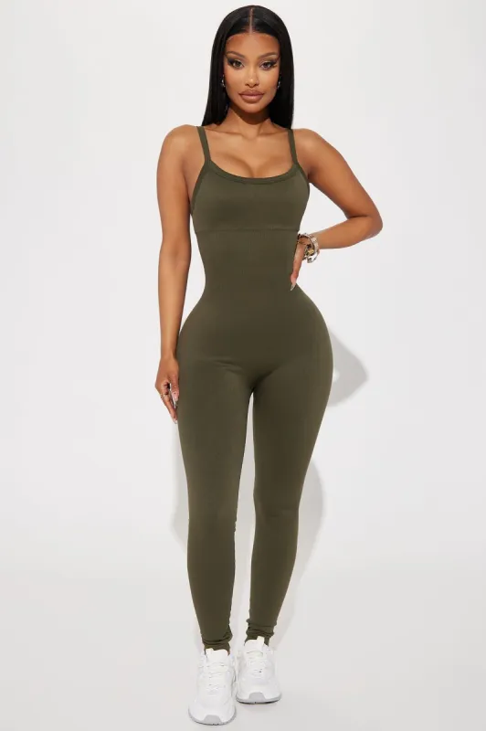 Activate Infinity Seamless Active Jumpsuit - Olive sold by Fashion Nova