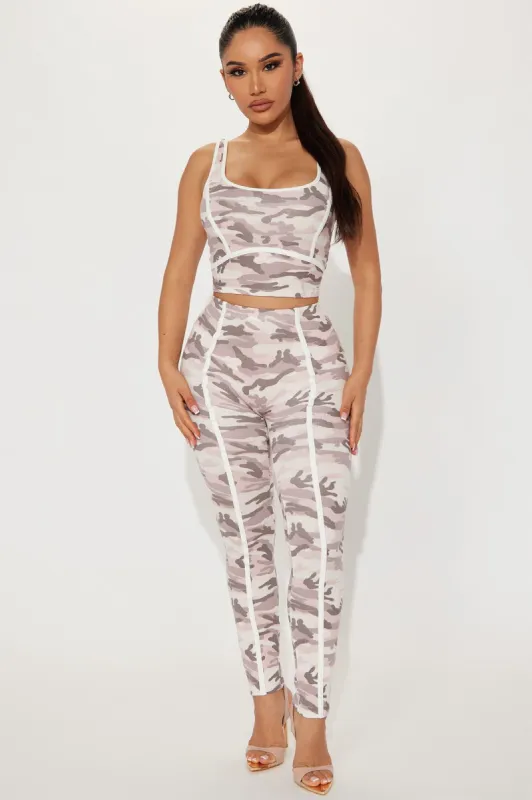 Right Behind You Legging Set - Pink/combo sold by Fashion Nova