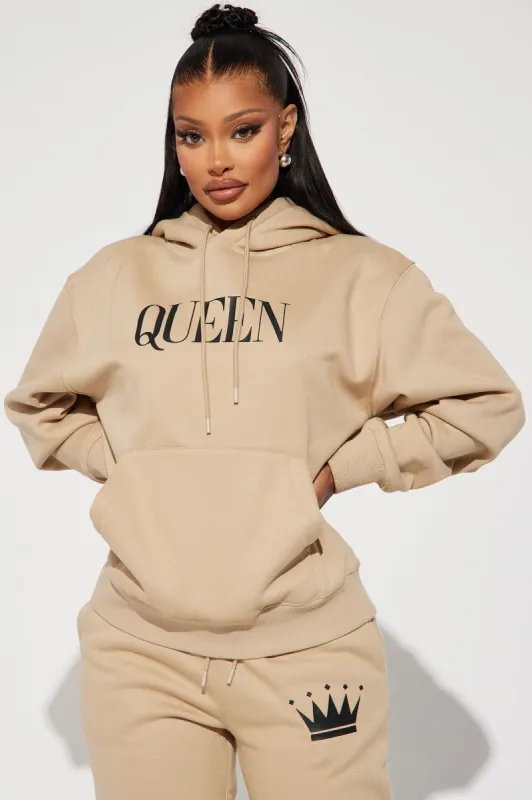 Family Goals Women's Queen Hoodie - Taupe made by Fashion Nova