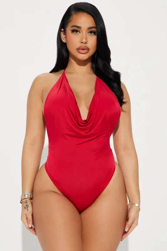 Fool For You Bodysuit - Red sold by Fashion Nova