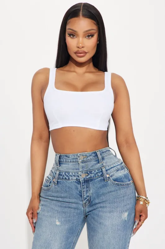 Sara Ribbed Top - White sold by Fashion Nova