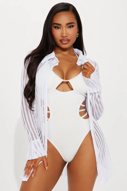 Island Breeze Cover Up Blouse - White sold by Fashion Nova
