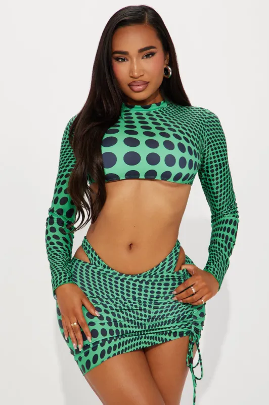 Halle 3 Piece Bikini Set - Green/combo sold by Fashion Nova