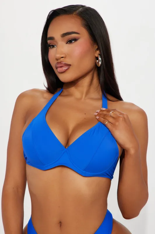 Maui Halter Support Bikini Top - Royal sold by Fashion Nova