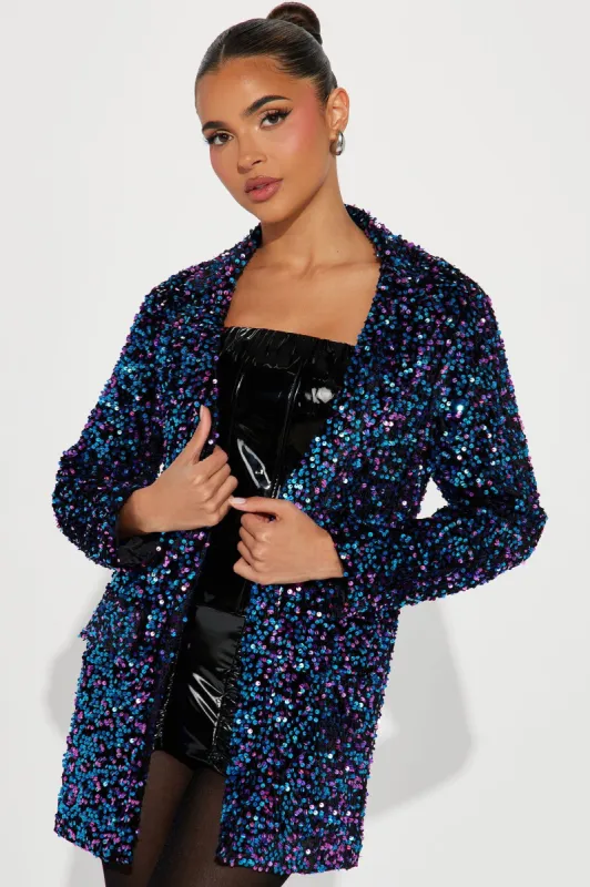 Drinks On Me Sequin Blazer - Multi Color sold by Fashion Nova