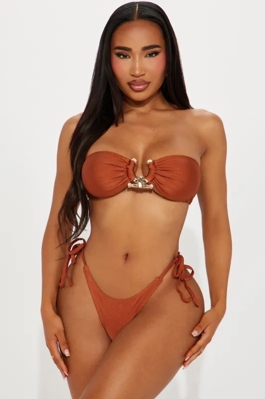 Farrah Hardware Satin 2 Piece Bikini - Rust sold by Fashion Nova